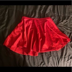 Red mini skirt 3x
